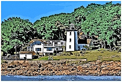 Hospital Point Lighthouse in Massachusetts -Digital Painting